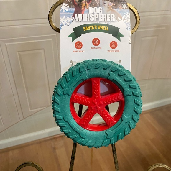 Dog Whisperer ~ Red /Green  Ruff & Tuff Tire - Squeaky Dog Toy - Picture 4 of 6